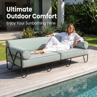 Ensemble de canapés d'extérieur modernes de luxe en acier inoxydable 3 places, imperméable, antirouille, écologique, durable