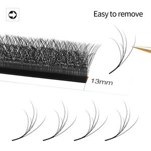 Mi giả nối mi hình chữ W, mi giả W3D nhiều lớp, dệt từng sợi, màu đen mờ, kiểu Clover, hai lớp 3D, mi W - Product Image 2