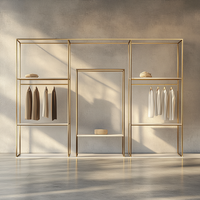 Magasin de vêtements personnalisés Décoration intérieure Porte-vêtements en métal et présentoir à étagères Porte-vêtements de haute qualité pour boutique