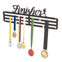 Support de trophée en métal avec lettres noires découpées au laser personnalisées, support de médaille sportive en métal, présentoir