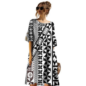 Oem Ballkleider Abendkleider Puletasi Fidschi Polynesian Tribal Tongan Hawaiian Tribal Big Size Kleid - Product Image 6