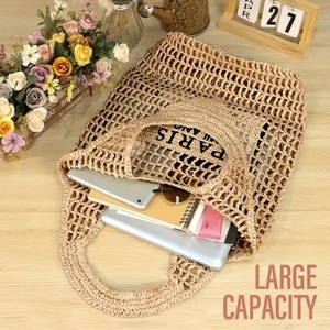 Nouveau créateur de mode Sacs tissés avec lettres Logo personnalisé Sac fourre-tout en <span class=keywords><strong>paille</strong></span> avec bandoulière en maille pour femmes Grand sac de <span class=keywords><strong>plage</strong></span> creux en <span class=keywords><strong>paille</strong></span> - Product Image 4
