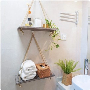 Customized Wood Hanging Swing <strong>Rope</strong> <strong>Shelves</strong> Rustic <strong>Rope</strong> Hanging <strong>Shelves</strong> Rustic Wall Decor Swing <strong>Shelf</strong> - Product Image 6