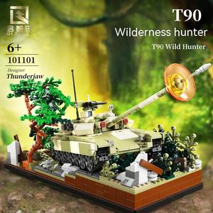 QIZHILE – assemblage de blocs de construction en plastique pour jouets de construction, modèle militaire, réservoir d'amoureux de la nature, 101101 T90 - Product Image 3