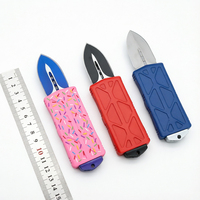 Couteau de poche personnalisé en acier inoxydable D2, manche en alliage de zinc imprimé en 3D, pointe biseautée, pour camping, pêche, randonnée, EDC
