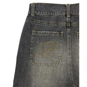 Customized Logo Embroidered <b>Patch</b> <b>Men</b> Jorts Streetwear Raw Hem Y2k Baggy Jeans <b>Shorts</b> Hight Quality <b>Men</b> Denim <b>Shorts</b> - Product Image 4