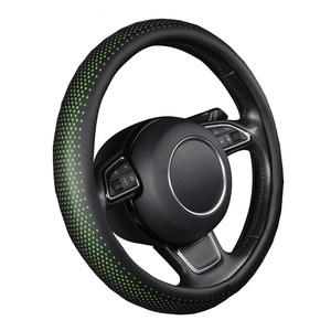 Nuova copertura del volante dell'automobile del cuoio dell'unità di elaborazione interno antisdrucciolevole dell'automobile 38 CM verde/nero per <span class=keywords><strong>peugeot</strong></span> 206 scirocco passat b5 - Product Image 1