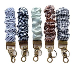 Arrivée Cheveux Accessoires Polyester Tissu Autodéfense Porte-clés Motif Personnalisé Bracelet Chouchou Porte-clés fo - Product Image 1