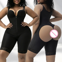 Faja colombienne pour femmes, gaine sculptante post-chirurgie à haute compression, avec ouverture aux fesses, pour la récupération BBL (Phase 1), fermeture éclair