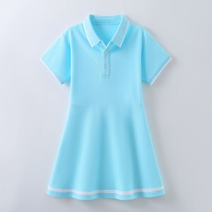 Abito Polo per bambini su misura per bambini abiti da bambina in <span class=keywords><strong>età</strong></span> <span class=keywords><strong>scolare</strong></span> Pique in cotone lavorato a maglia scuola materna abito blu scuola elementare - Product Image 4