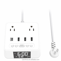 3-Pin US-Standard-Stecker Wasserdichter Wiederaufladbarer Batteriebetriebener Multifunktions-LED-Wecker mit Berührungssensor für Hotel und Haushalt
