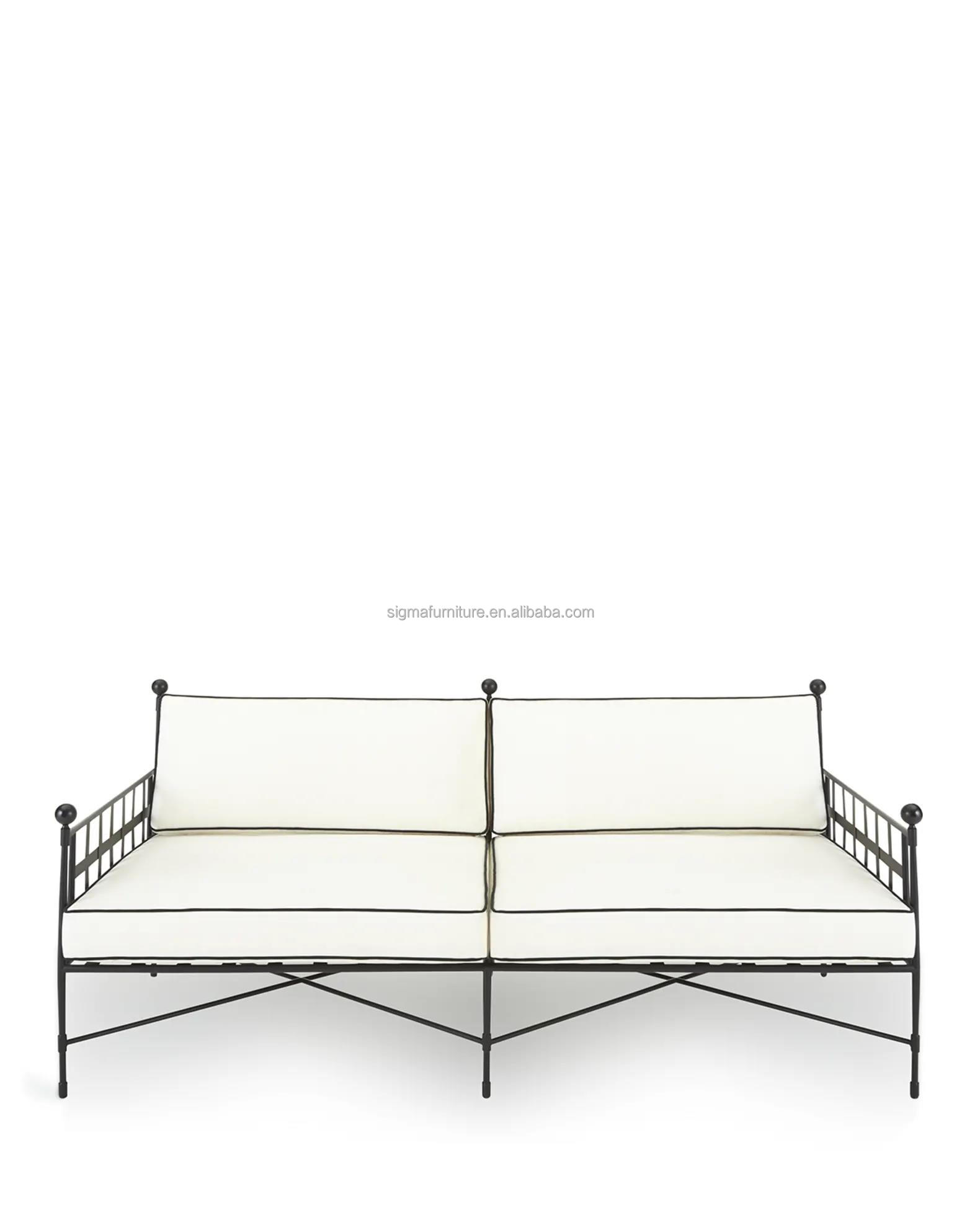 Nordic Style Classical Outdoor Furniture Home Hotel Resort Patio Furniture Aluminum Frame 2 Seater Outdoor SofaPopular