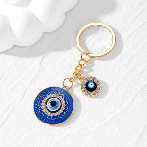 Turkish Blue malocchio Hamsa mano portachiavi amuleto gioielli alla moda ciondoli strass diamante portachiavi portachiavi portachiavi - Product Image 2