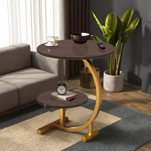 Table d'appoint et petite table à café ou à thé - Art en fer, table d'appoint mobile et multifonctionnelle - pour salon et chambre à coucher - Product Image 4