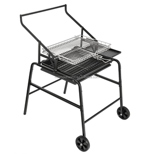<span class=keywords><strong>Barbecue</strong></span> au charbon de bois sur chariot pour cuisine extérieure personnalisée avec table latérale - Product Image 1