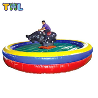 Taureau mécanique gonflable pour jeux de fête en plein air, vente directe d'usine, installation facile, PVC