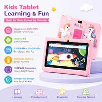 Nouvelle tablette pour enfants HYRS 7 pouces Android 13 12 Go + 256 Go Qualcomm 8916 Octa-core WiFi Éducation Divertissement Housse en silicone antichoc