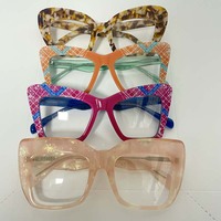 Lunettes optiques tendance faites à la main avec des montures carrées en acétate épais, transparentes, mode unisexe, pour tous les types de visages