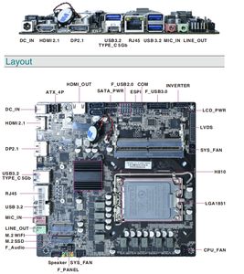ITX เมนบอร์ดชิปเซ็ต H810 <span class=keywords><strong>DDR5</strong></span> LGA 1851เมนบอร์ดอัลตร้า - Product Image 4