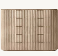 Table de toilette Byron durable et moderne en chêne massif européen, couleur personnalisée, 10 tiroirs, pour chambre à coucher