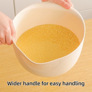 Cesta coladora de plástico poroso para arroz, verduras y frutas - Product Image 4