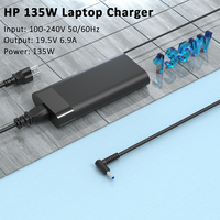 Cargador de Laptop al por Mayor de 135W con Punta Azul para HP Pavilion Gaming 15 OMEN ZBook EliteBook 19.5V 6.92A, Adaptador de Cargador para Laptop HP