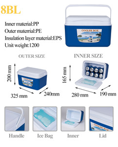 Bán buôn <span class=keywords><strong>8L</strong></span> superlight xách tay ngoài trời <span class=keywords><strong>Ice</strong></span> Cooler Box mẫu thư PP chất liệu Cooler cho cắm trại - Product Image 6