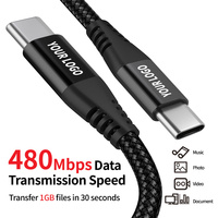 Cable de Carga para Teléfono Móvil con Trenzado de Nailon de 1m 2m 3m, OEM, Carga Rápida PD de 60W, Cable de Datos USB Tipo C a USB Tipo C