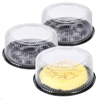 Boîte d'emballage transparente de haute qualité pour gâteaux et desserts, conteneur rond jetable en plastique PET transparent de 12 pouces avec couvercle