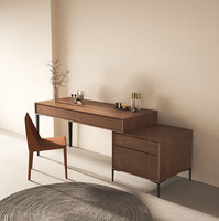Commodes Table de style nordique Grand espace de rangement Meubles en bois Commode moderne Miroir Conceptions Coiffeuse Table avec miroir à led