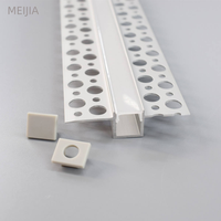 Profilé LED pour plaque de plâtre de 10 mm de largeur avec diffuseur de lumière, embouts, dissipation de chaleur, canal en aluminium encastré pour bande LED 3M