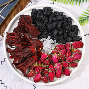 Tisane aux fleurs d'<span class=keywords><strong>hibiscus</strong></span>, de rose et de mûrier avec sucre candi 5g*30 sachets – Soutien beauté, bien-être naturel aux fruits et fleurs pour femme - Product Image 3