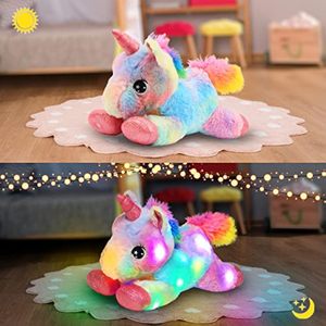 Luces nocturnas coloridas que brillan en la oscuridad Festival de cumpleaños Arco Iris LED Unicornio Peluche Iluminado Animal de peluche - Product Image 3