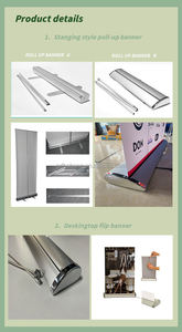 Vendita diretta in fabbrica in alluminio <span class=keywords><strong>Roll</strong></span> <span class=keywords><strong>Up</strong></span> a scorrimento retrattile Pull <span class=keywords><strong>Up</strong></span> Pop <span class=keywords><strong>Up</strong></span> <span class=keywords><strong>Banner</strong></span> in piedi - Product Image 2