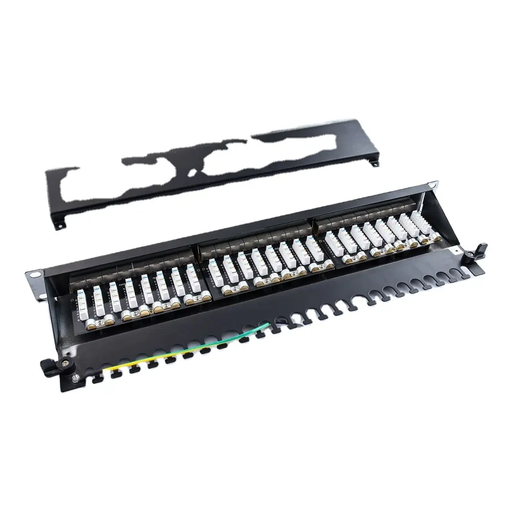 Cat6a FTP Patch panel 24 cổng che chắn không được che chở tùy chỉnh Patch Panel cho CAT5e CAT6 cat6A CAT7 mô-đun