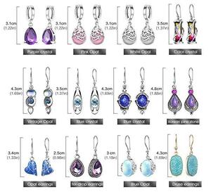 Nuovi <span class=keywords><strong>Orecchini</strong></span> a Goccia con <span class=keywords><strong>Rubino</strong></span> e Topazio in Stile Europeo e Americano, Set Vintage in Lega con 12 <span class=keywords><strong>Pendenti</strong></span> in Cristallo - Product Image 6