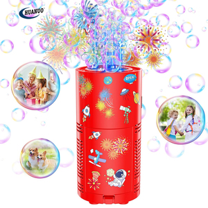 Kids Automatic Bubble Blower with Lights Electric Bubble Machine Making Toys Fireworks Bubble Machine for Parties