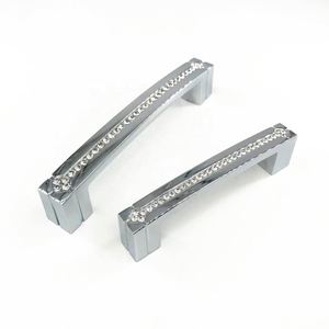 Tirador KOSIN MLP19 ZAMAK para Muebles, Cajones, Armarios, Cocinas y Cómodas, Estilo Europeo de Lujo, Dorado Brillante, Cristal y Cromo - Product Image 1