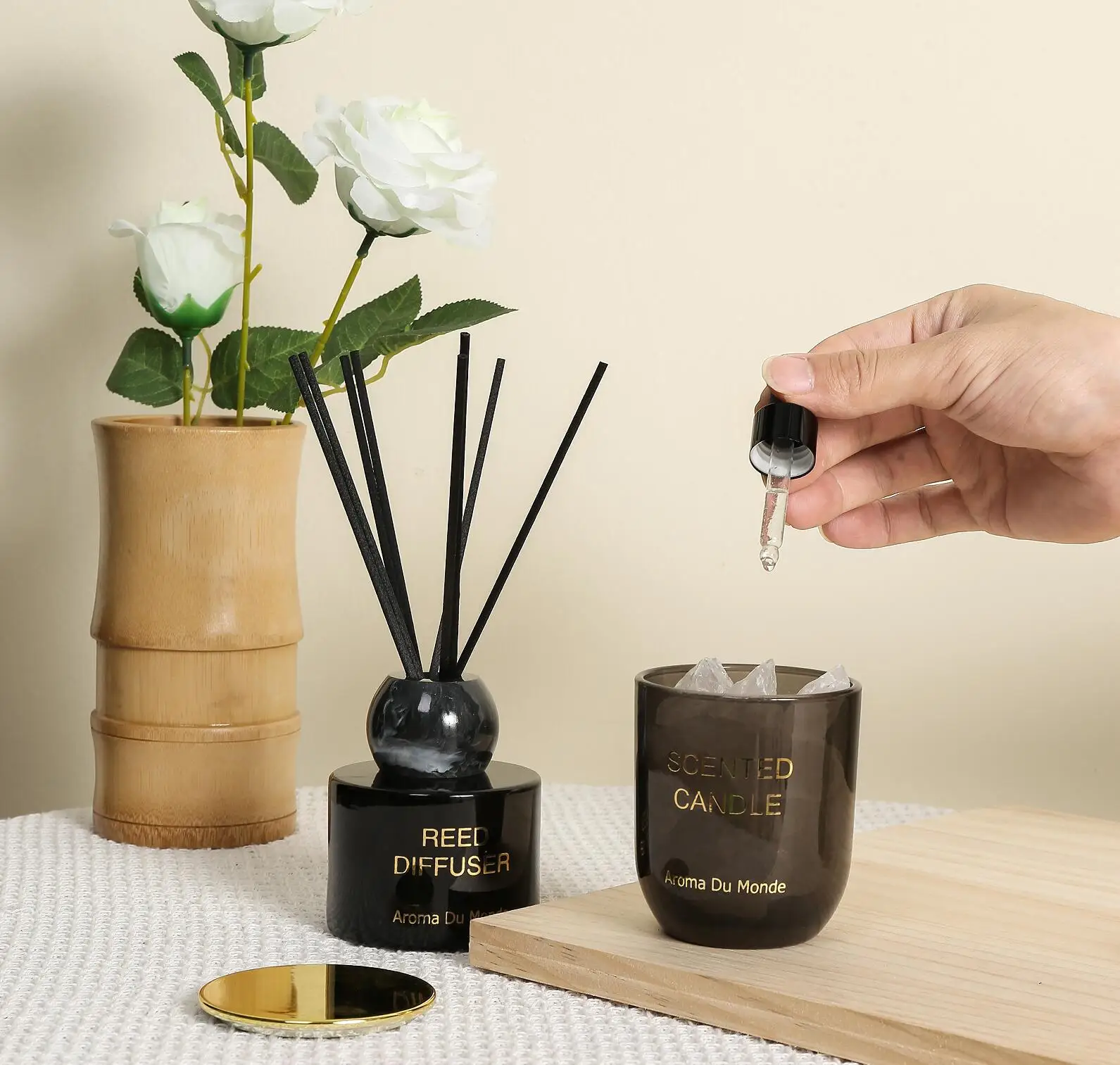 Neien Design Heem Multi-parfuméiert 150ml Diffusor Loftfrëschung Reed Diffuser Mat Rattan Sticks an Aroma Steng Kaddosets