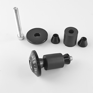 Embouts de guidon Qiangye noirs et argentés en alliage d'aluminium CNC, accessoires de guidon de moto pour motos de sport et de rue - Product Image 1