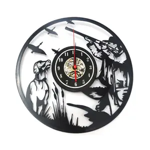 ハントユニークアートデザインヴィンテージモダンスタイル時計ギフト装飾用ビニールレコード時計ホームルーム壁の装飾