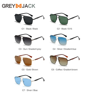 Lunettes de soleil polarisées Greyjack pour hommes, monture en métal noir, verres TAC UV400, type 3, pour la conduite - Product Image 2