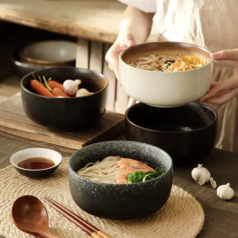 קרמיקה קערת ראמן יפני גדול גודל אורז אטריות מרק ביתי קערה גדול קיבולת יפני אטריות קערה