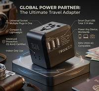 Adaptor Daya Mini 15.5W Pengisi Daya Cepat Internasional Universal dengan Port USB Tipe C untuk Perjalanan Liburan Hadiah