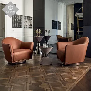 Luxe Ronde Enkele Fauteuil Fluwelen Lederen Accent Stoel Voor Hotel Cafe Thuis Leisure Accent Club Woonkamer Meubels Moderne