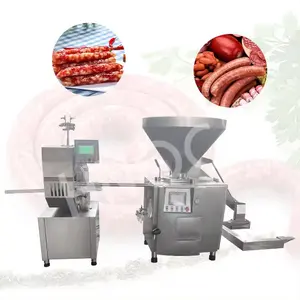 Mesin pembuat sosis vakum anjing panas industri 6500 mesin pembuat sosis vakum Stuffer Salami dengan pemotong