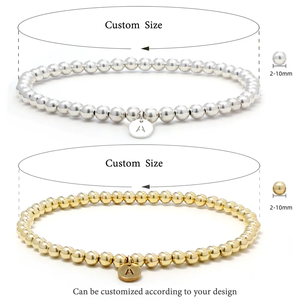 A2924 Fine Stretchy Beaded Bracelet14k Gold Filled Jewelry Letter Charms Pulseras para Mujeres hombres <span class=keywords><strong>Amistad</strong></span> - Product Image 2