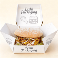 Bestseller Braune Karton Kraftpapier Wellpappe Schwarze Fast-Food-Box Behälter Maßgefertigte Burger-Box