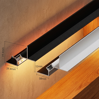 Profilé en alliage d'aluminium LED pour plafond de villa au design moderne, avec canal de finition pour bordure de plaque de plâtre et décoration d'angle mural