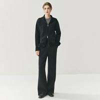 Ensemble pantalon en tricot épais en laine mélangée à coupe décontractée élégante pour femmes avec personnalisation du logo Hiver